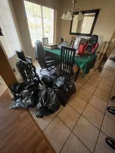 junk in black bags