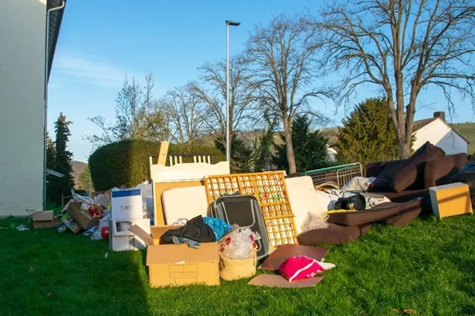 left behind junk in home yard